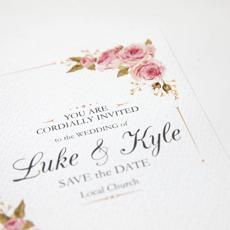 Custom Full Color 5 x 7 Inch Invitation Cards - Wedding Save the Date - Imprint Invitation Card