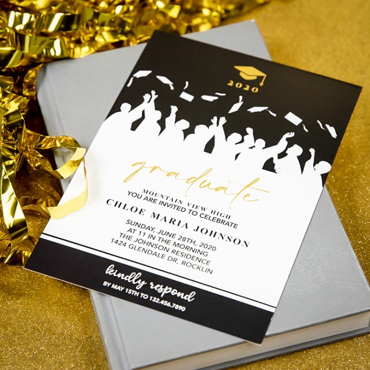 1_Custom Full Color 5 x 7 Inch Invitation Cards (Metallic Gold Imprint) - Imprint Invitation Card