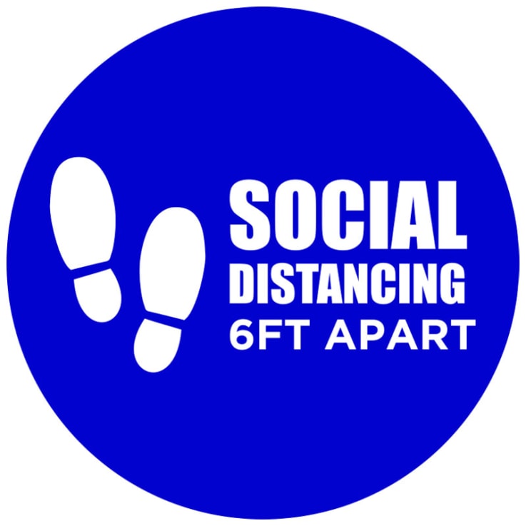 6ft Apart Round Social Distancing Stickers - 6 Ft Social Distance