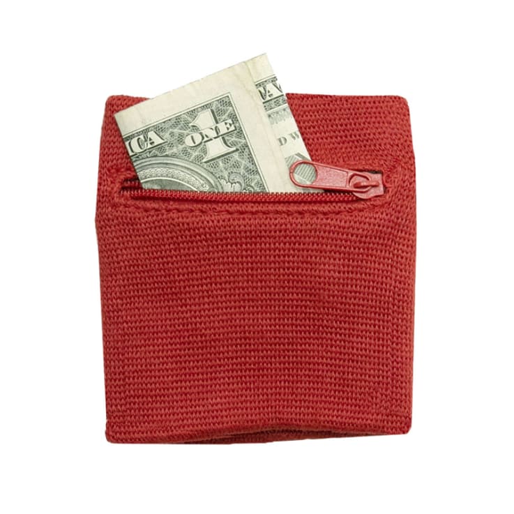 06. Zipper Sports Wristband Wallet Pouch Red - Pocket