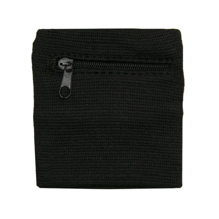 08. Zipper Sports Wristband Wallet Pouch Black - Sweatband