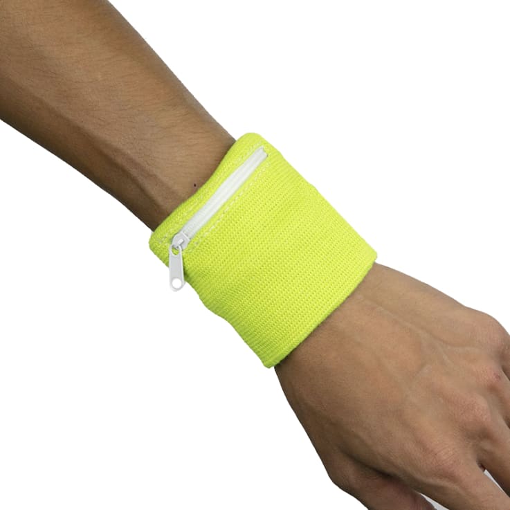 11. Zipper Sports Wristband Wallet Pouch Lime Green - Purse