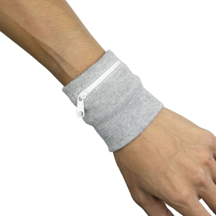 13. Zipper Sports Wristband Wallet Pouch Grey - Purse