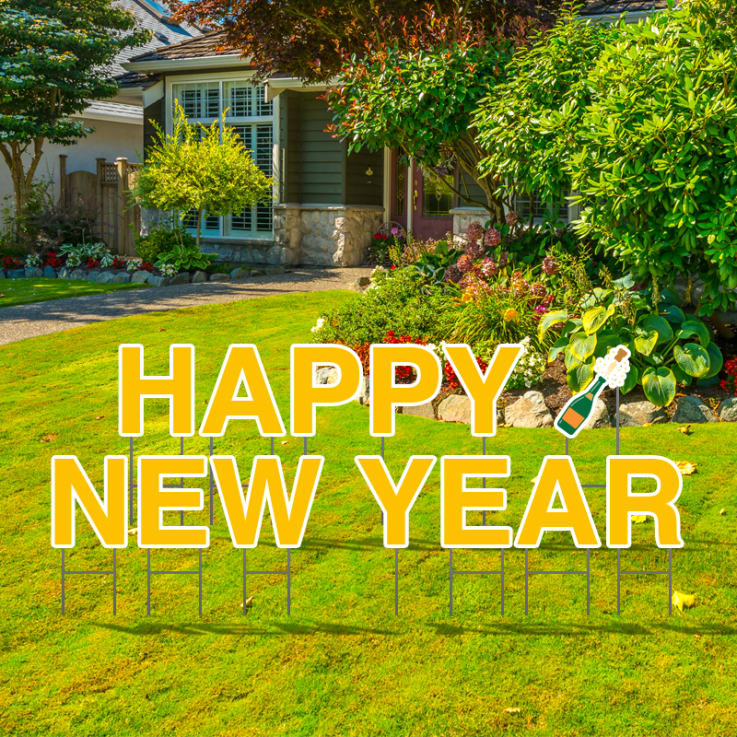 Happy New Year Yard Letters - New Year