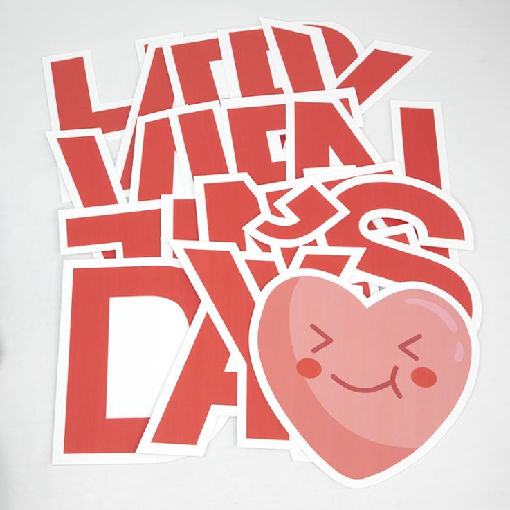Pre-Packaged Happy Valentines Day Yard Letters - Valentines