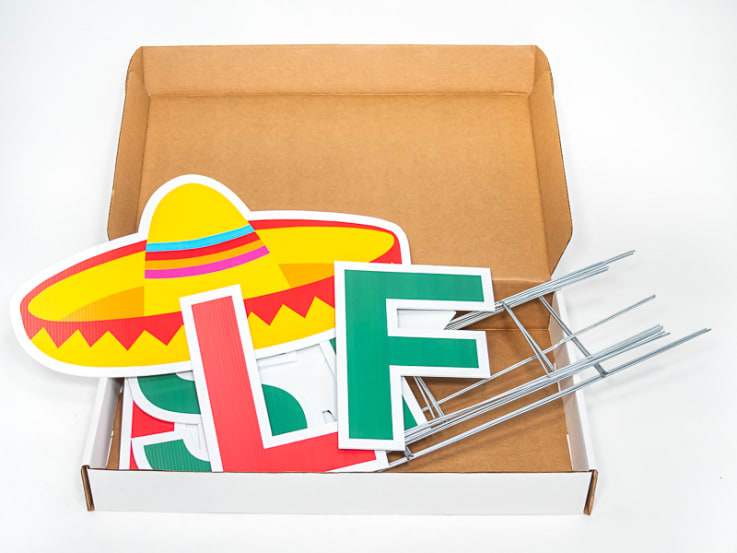 Pre-Packaged Let&rsquo;s Fiesta Yard Letters - Sombrero