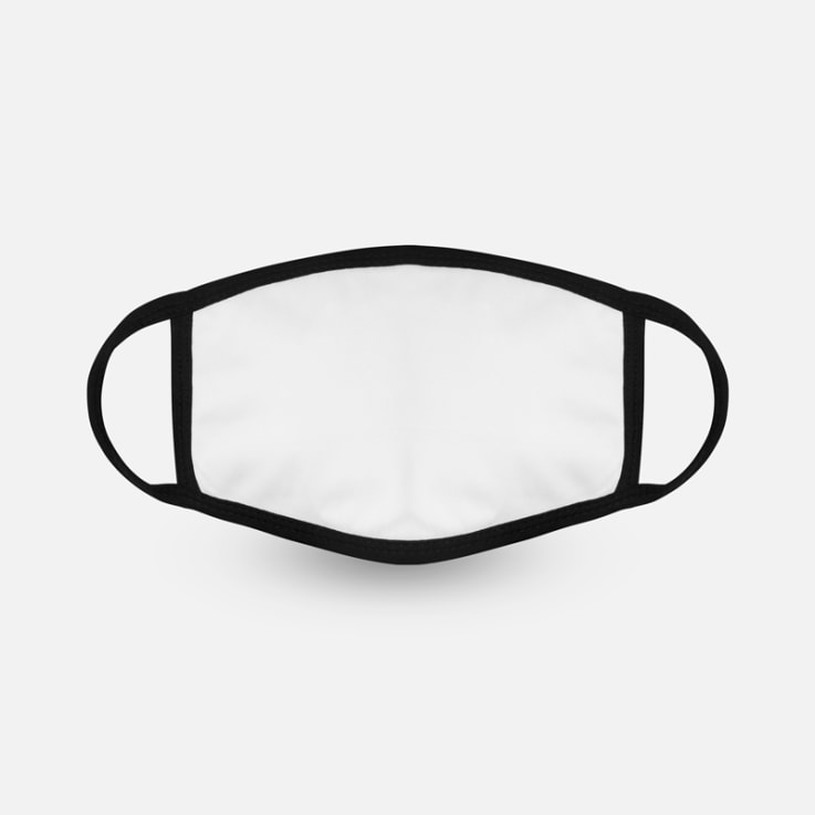 Blank Sublimation Black Trim Fabric Face Masks Pack Of 100pcs Blank