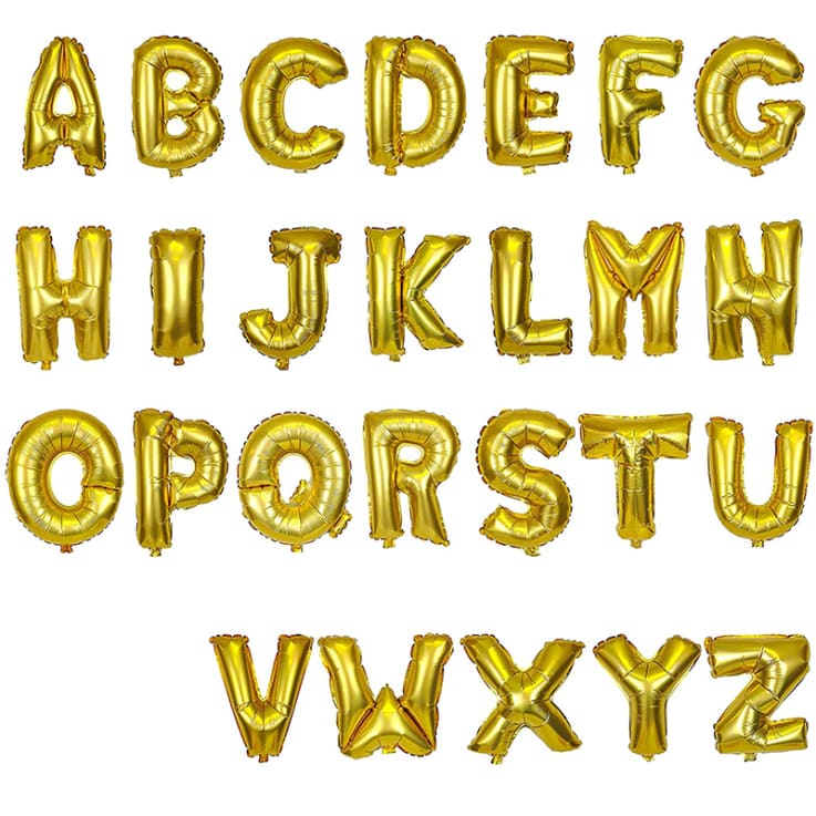 16 Inch Letter, Number, and Symbol Shaped Microfoil&reg; Balloons - Gold - Symbol Shaped