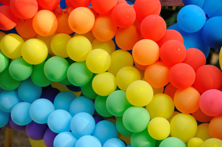 Assorted LGBTQ Pride Rainbow Latex Balloons - 100pc Pack - 