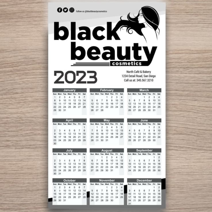 001Full Color Calendar Magnet - 