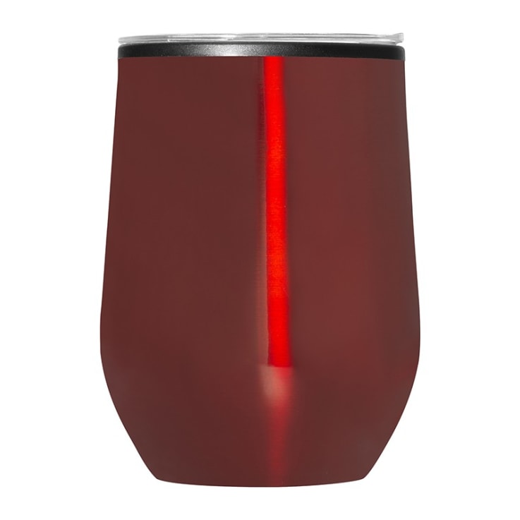 12 Oz Double Wall Stainless Wine Tumblers - Red - Stainless Steel