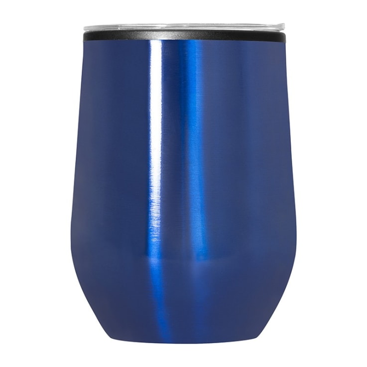 12 Oz Double Wall Stainless Wine Tumblers - Blue - Double Wall