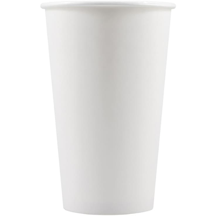 Blank White Paper Cup - 16 oz - Stadium Cups