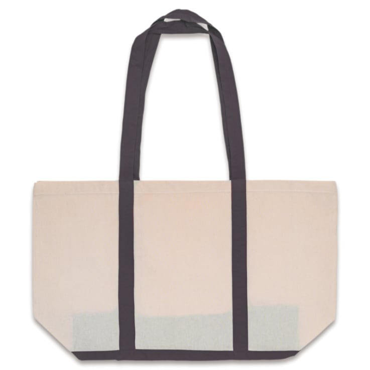 Blank Two Tone Cotton Canvas Tote Bags_Natural - Black - Tote