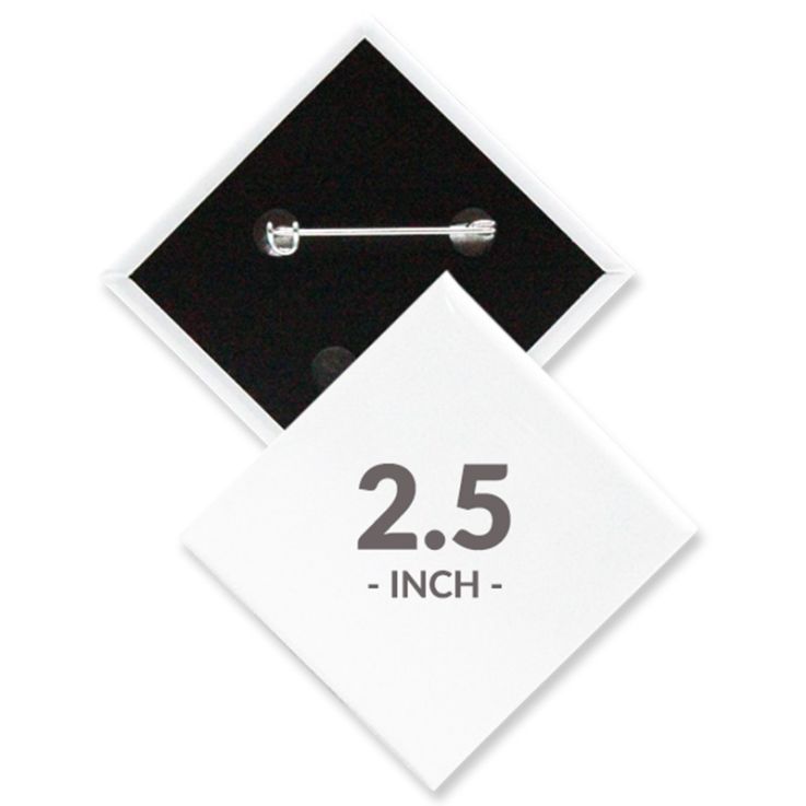2.5 X 2.5 Inch Diamond Custom Buttons - Imprint Buttons