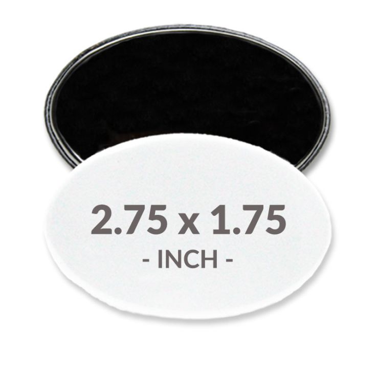 2.75 X 1.75 Inch Oval Magnet Buttons - Imprint Buttons