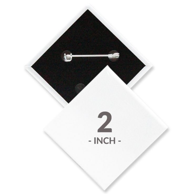 2 X 2 Inch Diamond Custom Buttons - Imprint Buttons