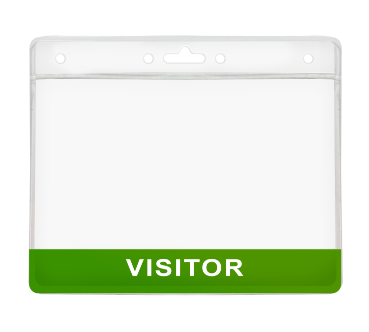 Visitor - Green - Pre Printed Badge Holder