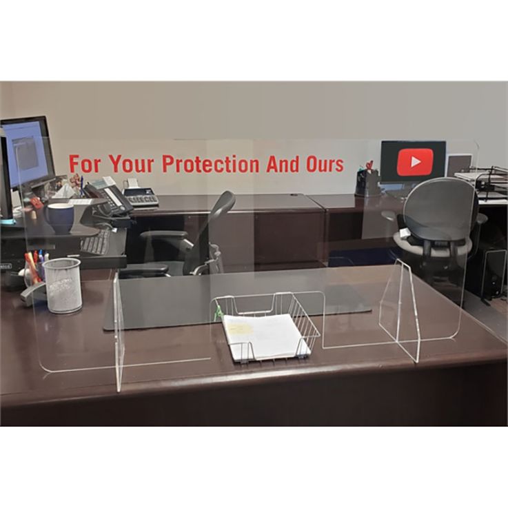 32 X 47 Inch Sneeze Guard Table Top With Pass Through Window - 