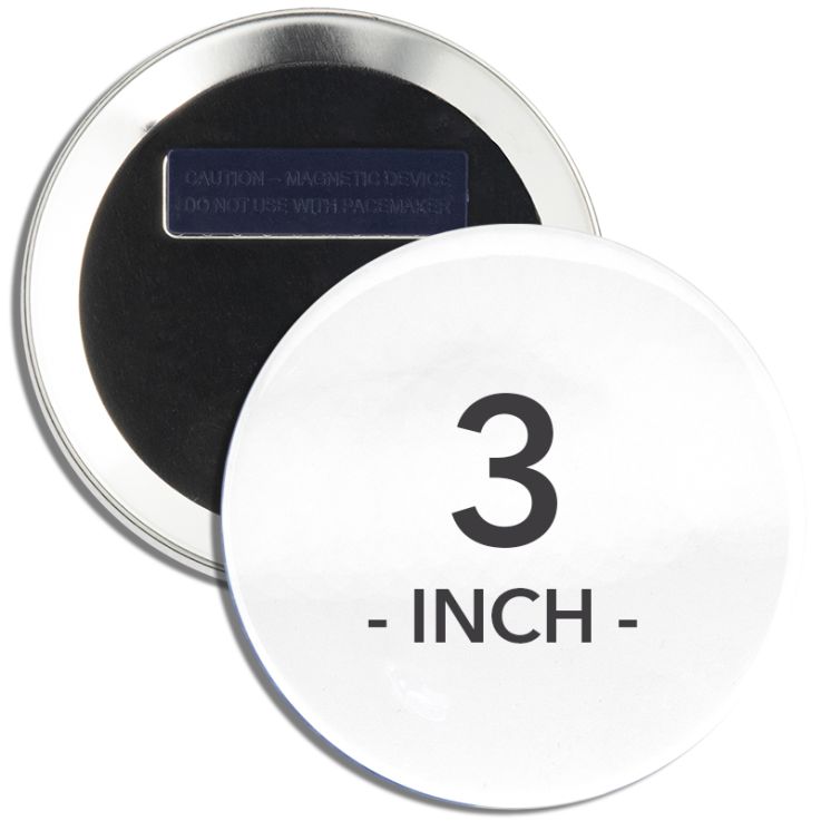 3 Inch Round Wearable Clothing Magnet Buttons - Imprint Buttons