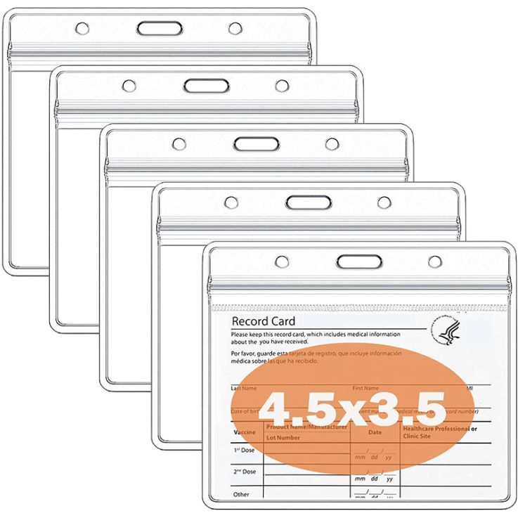 4.5 X 3.5 Inch Multi-Purpose Vaccination Record Card Holders - Card Holder