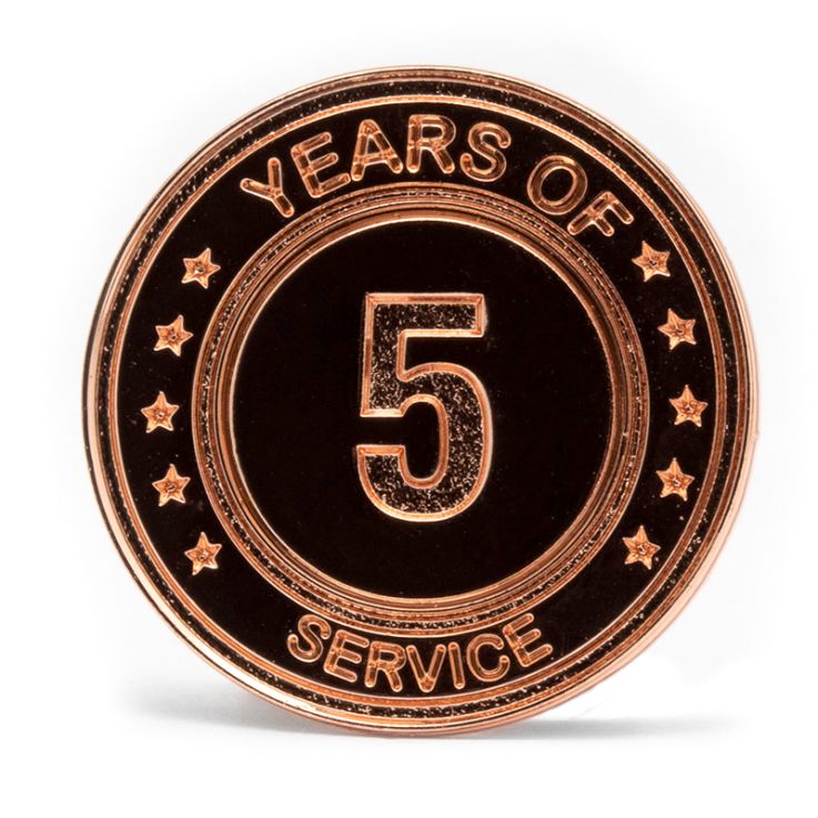 5 Years Of Service Stock Lapel Pins - Custom
