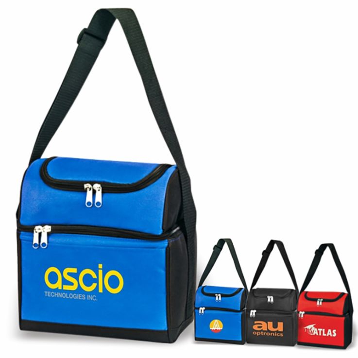 6-Can Dual Compartment Insulated Cooler Bags - Insulated