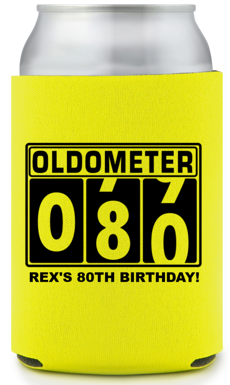 80th Birthday Oldometer Full Color Can Coolers