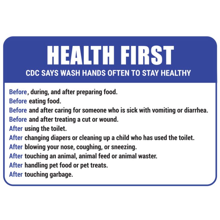 CDC Hand Wash Information Stickers - Social Distancing Stickers