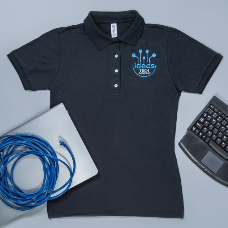 Custom Embroidered Ladies Jersey Polo With SpotShield&amp;trade; - Apparel
