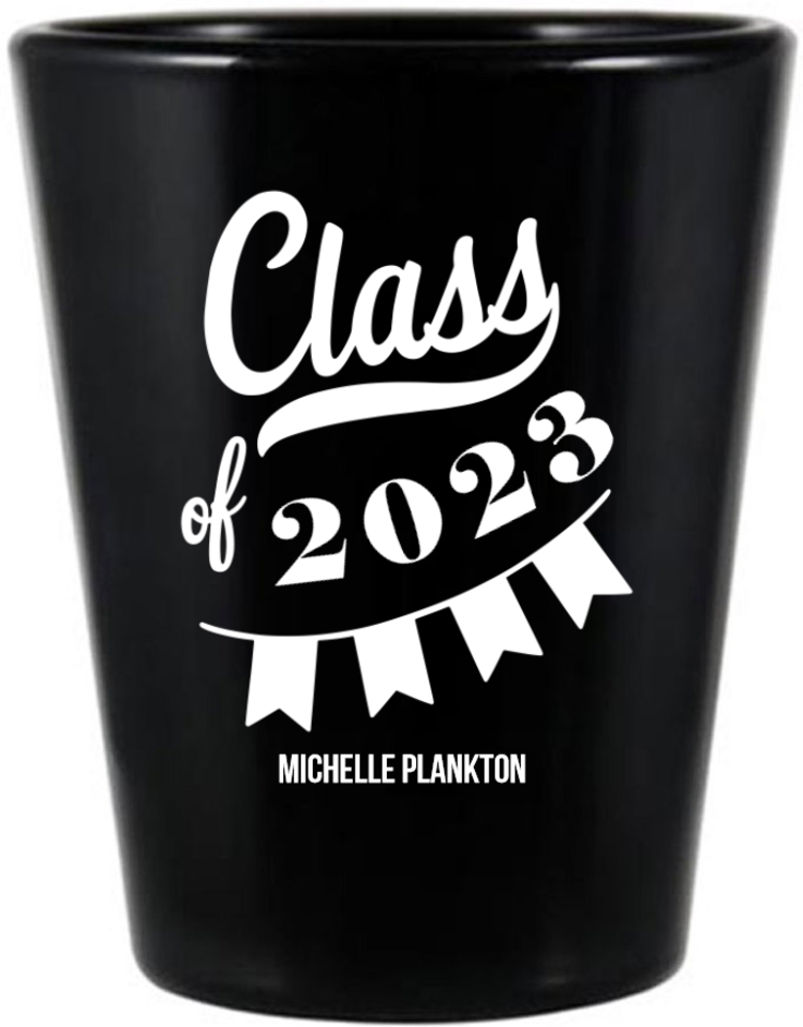 Custom Tassel Worth The Hassle Graduation Black Shot Glasses