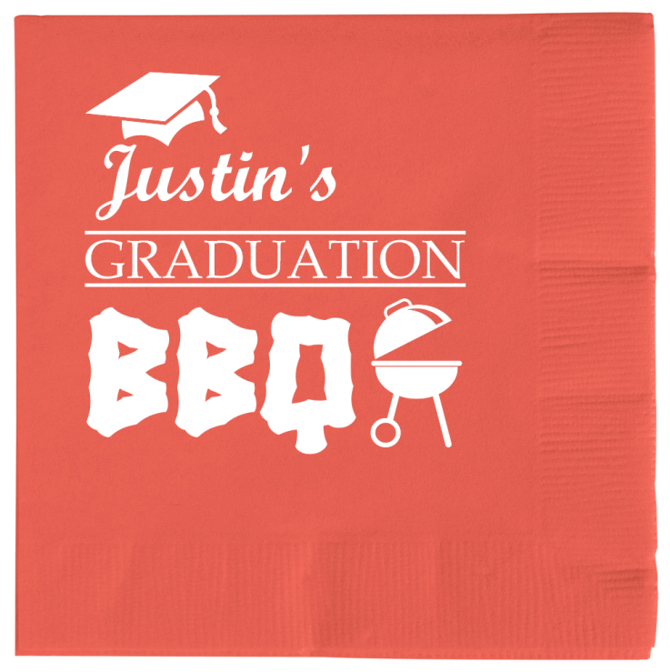Customized Graduation BBQ Party 3ply Premium Beverage Napkins