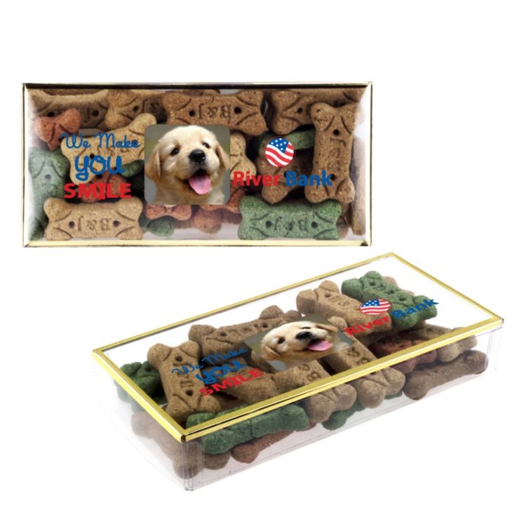 Dog Bones Treats In Golden Rimmed Box - Dog