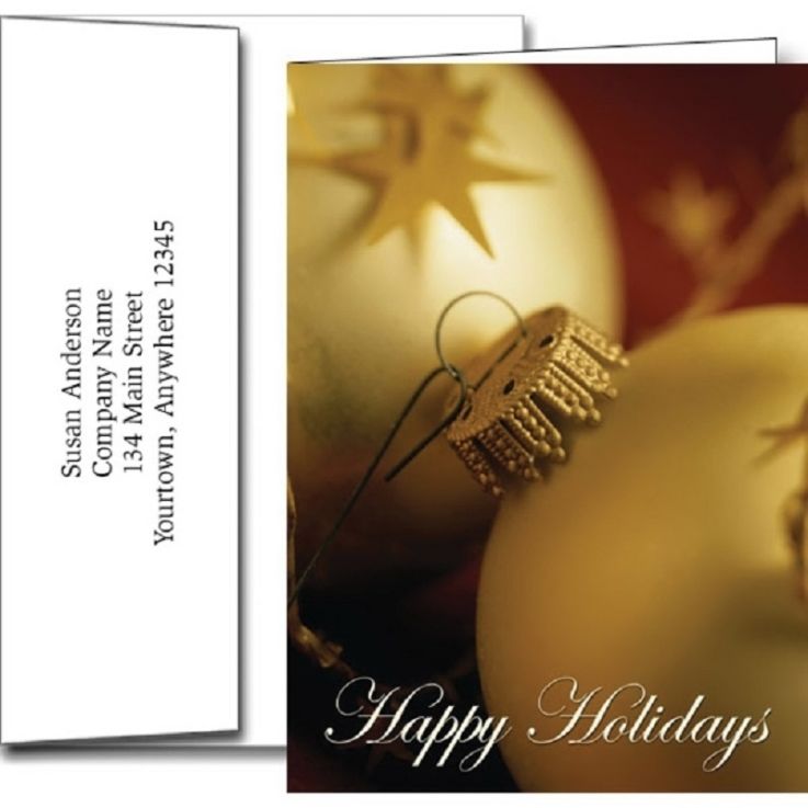 Happy Holidays Greeting Cards With Imprinted Envelopes - 