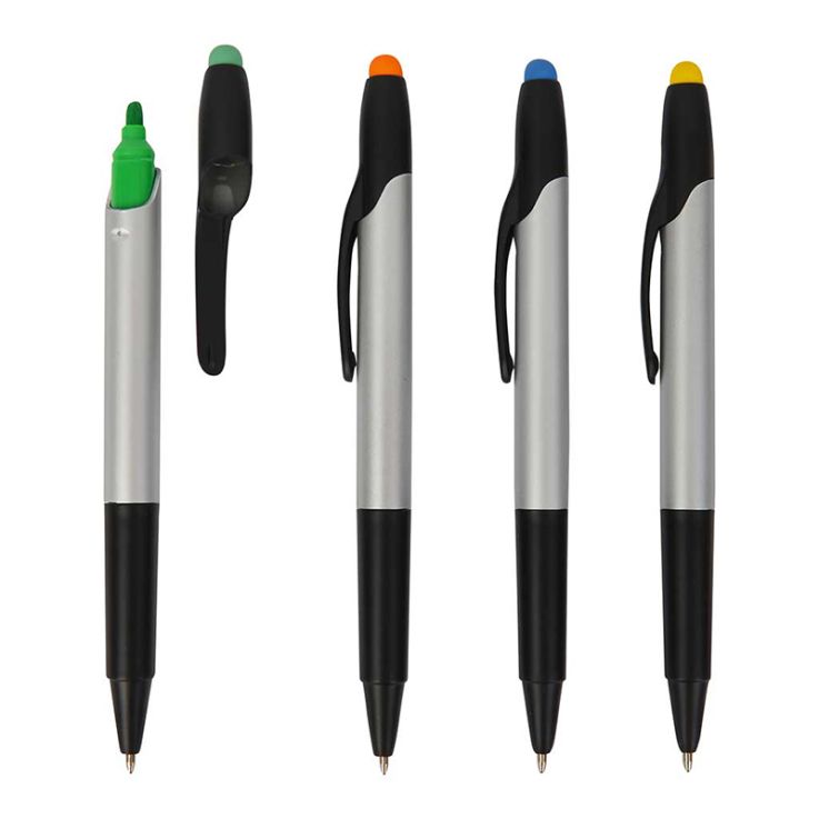 Highlighters With Ballpoint Pen And Stylus Cap - Writing