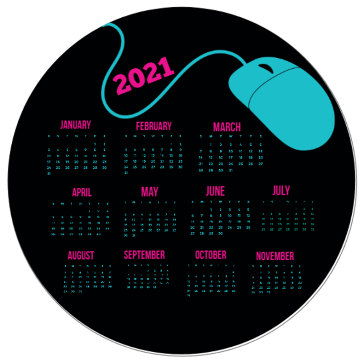 Mouse Pad Calendar 2021 #123393 - Imprint Mouse Pads