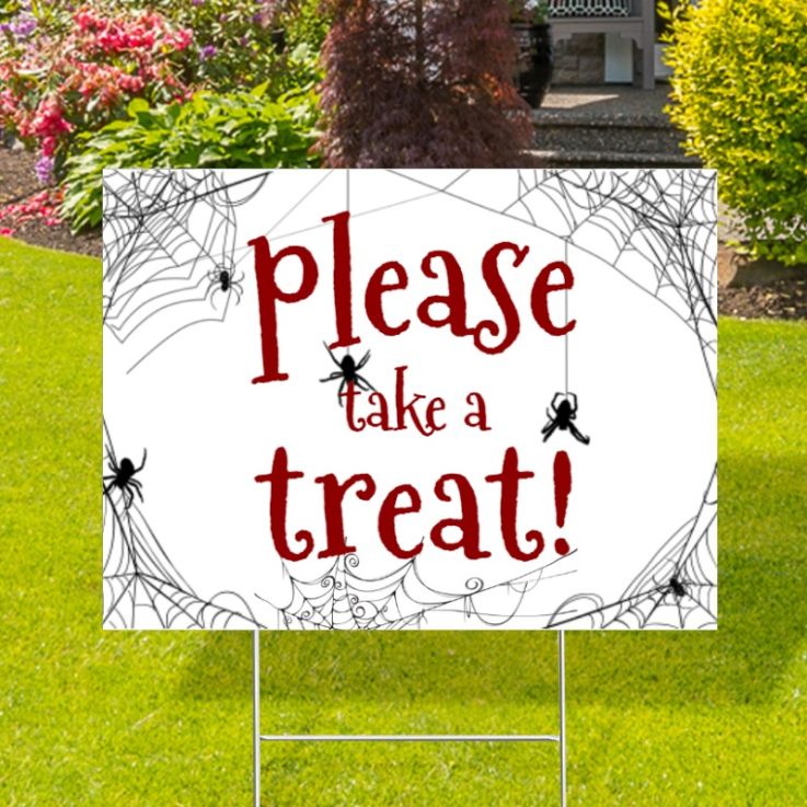 Please Take A Treat Yard Signs - Halloween Yard Signs