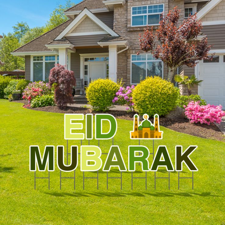 Pre-Packaged Eid Mubarak Yard Letters - Eid Mubarak
