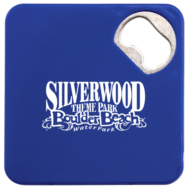 Blue Coaster with Bottle Opener - Promotional Coasters