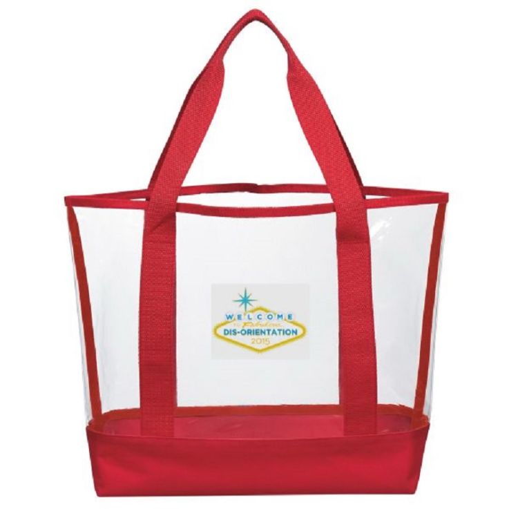 Red - Clear - Grocery Bag