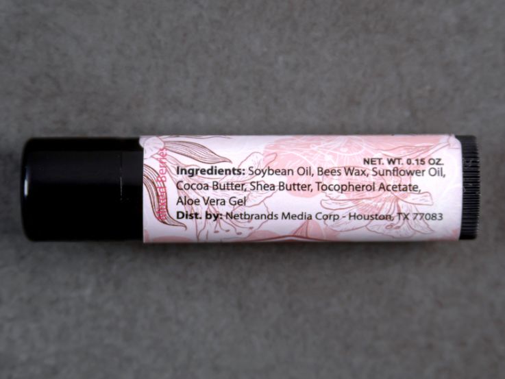 Black Lip Balm Tube with Full Imprint Colors - Ingredients Label - Lip Balm