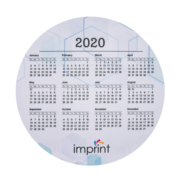 Full Color 2020 Calendar Circle Mouse Pads - Calendar Custom Made