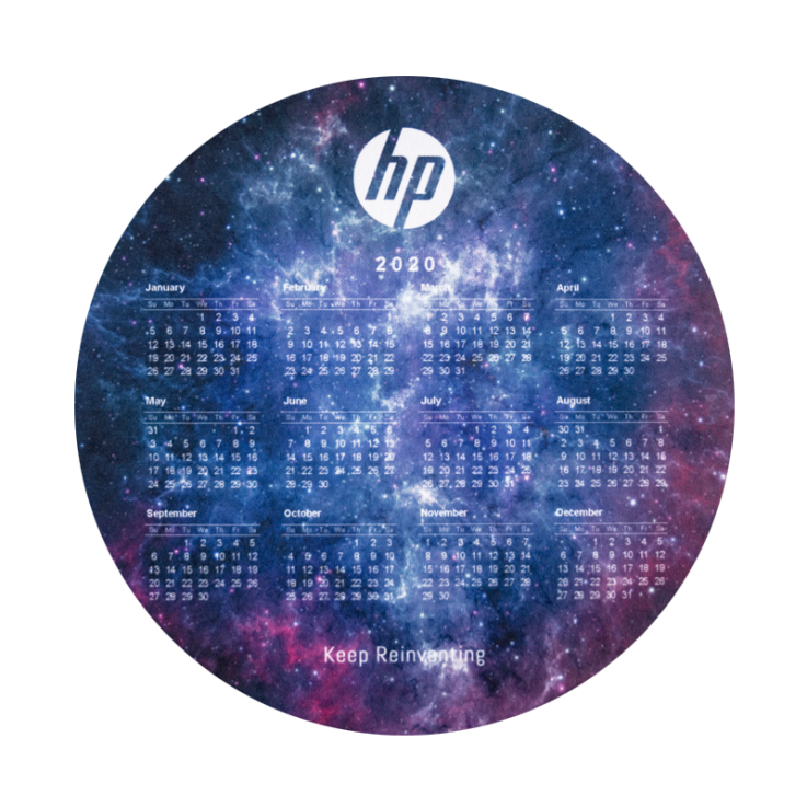 Full Color 2020 Calendar Circle Mouse Pads - Imprint Mouse Pads
