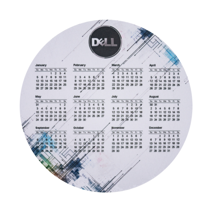 Full Color 2020 Calendar Circle Mouse Pads - Imprint Mouse Pads