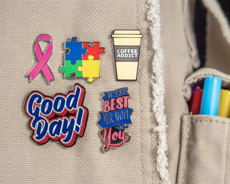 Staged Label Pins - Funny
