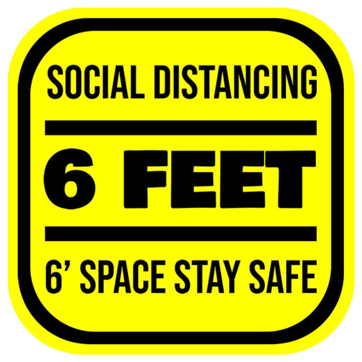 6ft Space Square Social Distancing Stickers - 6ft Apart