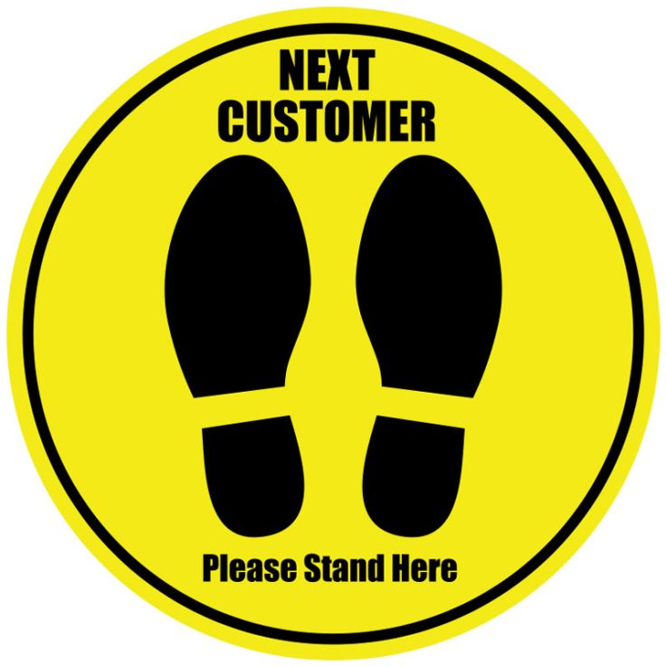 Next Customer Round Floor Stickers - 6 Ft Social Distance