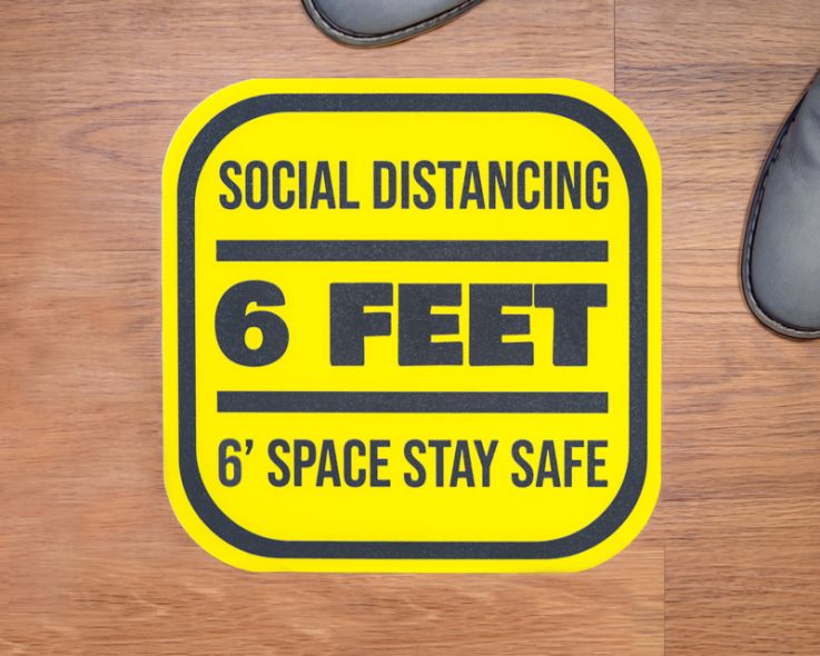 6ft Space Square Social Distancing Stickers - 6ft Social Distancing