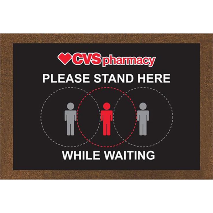 Full Color Logo Social Distancing Mat - Full Color Mats