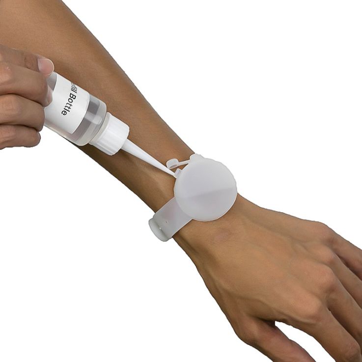 10 Adjustable Hand Sanitizer Dispenser Silicone Wristbands - 